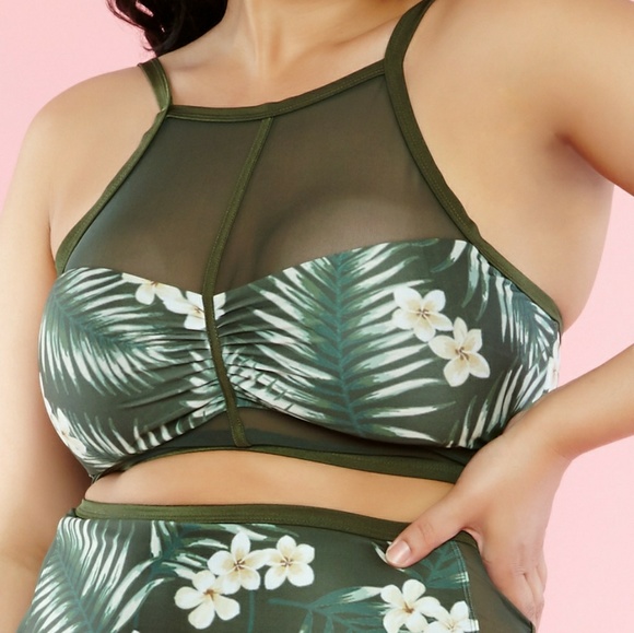 Swim Final Sale Plus Size Floral Mesh Bikini Set Poshmark